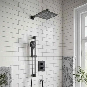 Bară de duș Villeroy&Boch, Universal Showers, 40 cm, profil pătrat, negru mat - Img 4