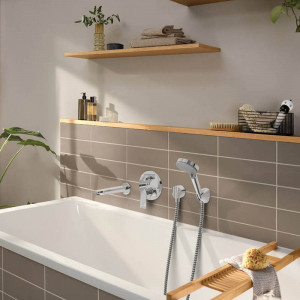 Baterie cada - dus, Hansgrohe, Rebris E, crom - Img 3