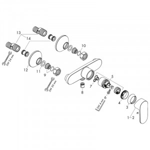 Baterie de dus Hansgrohe, Vernis Blend, crom - Img 4
