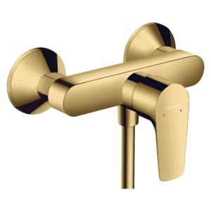 Baterie dus Hansgrohe, Talis E, montaj pe perete, auriu