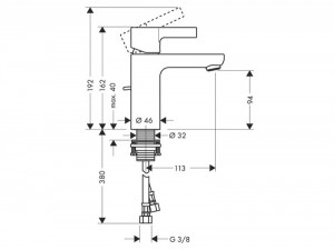 Baterie lavoar Hansgrohe, Metris S, cu ventil, crom - Img 2