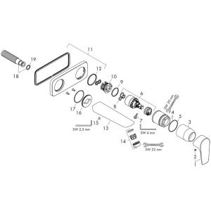 Baterie lavoar Hansgrohe, Talis E, montaj pe perete, 22.5 cm, auriu lucios - Img 2