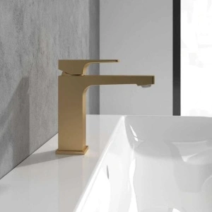 Baterie pentru lavoar Villeroy&Boch, Architectura Square 112, fără ventil , brushed gold - Img 4