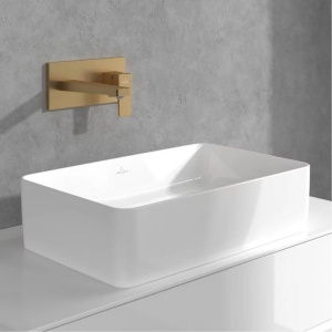 Baterie pentru lavoar Villeroy&Boch, Architectura Square, montaj încastrat, brushed gold - Img 2