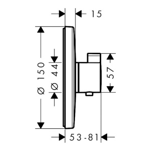 Baterie termostatată Hansgrohe, Ecostat E, parte vizibilă rotundă, 1 funcție, crom - Img 2