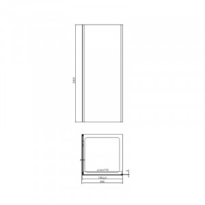 Cabina de dus, Mediterraneo, Andina, patrata, 80 x 80 cm, crom - Img 2