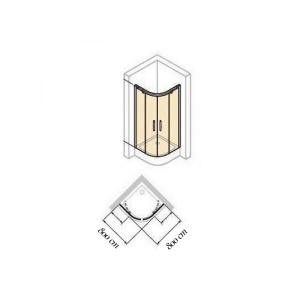 Cabina de dus semirotunda Huppe, X1A, cu usi culisante, 90x90 cm, R55 cm - Img 3