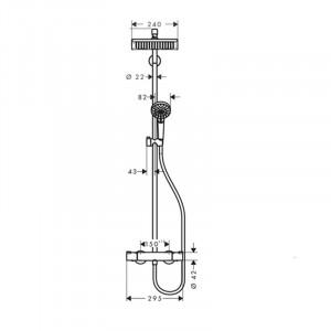 Coloana dus termostatata Hansgrohe, Crometta E 240, cu cap dus fix si mobil 1S - Img 2