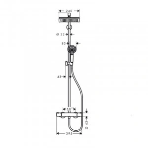 Coloana dus termostatata Hansgrohe, Crometta E 240, cu cap dus fix si mobil 1S - Img 2