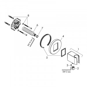 Cot racord, Hansgrohe, FixFit S, cu suport pentru para de dus, crom - Img 3
