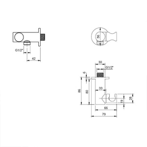 Cot racord pentru duș Villeroy&Boch, Universal Showers, cu suport pară duș, negru mat - Img 6