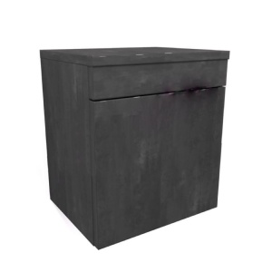 Dulap slim suspendat, KolpaSan, Naomi, cu 1 sertar, 40 cm, dark concrete