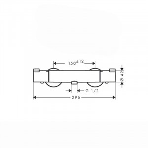 Hansgrohe, Ecostat 1001 CL, baterie dus termostata, crom - Img 2