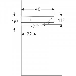 Lavoar Geberit, Smyle Square, 75 cm, alb - Img 3