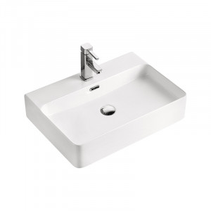 Lavoar pe blat Fluminia, Hermes, 60 cm, dreptunghiular, alb