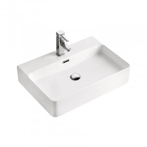 Lavoar pe blat Fluminia, Hermes, 60 cm, dreptunghiular, alb
