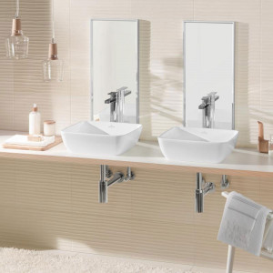 Lavoar pe blat Villeroy & Boch, Artis, patrat, 41 cm, alb, Titanceram - Img 4