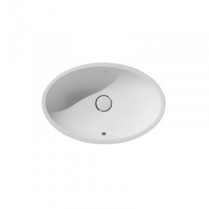 Lavoar pe blat Villeroy & Boch, Loop & Friends, oval, 63 cm, cu preaplin, alb - Img 3