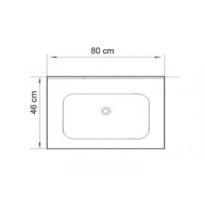Lavoar pentru mobilier Fluminia, din ceramică, slim, alb, 80 cm - Img 2