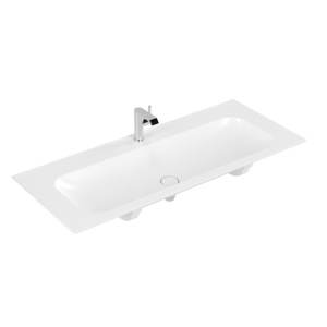 Lavoar pentru mobilier Villeroy & Boch, Finion 120 cm, Ceramic+, cu orificiu baterie, fără preaplin, stone white