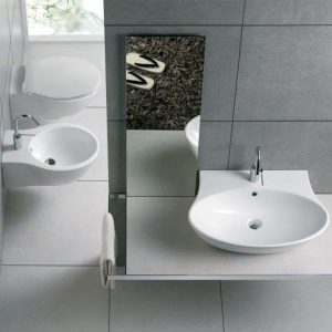 Lavoar suspendat Hatria, Nido, 62 cm, alb - Img 3