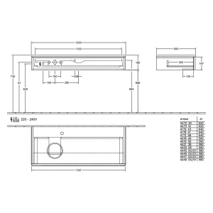 Mobilier suspendat pentru lavoar, Villeroy & Boch, Antao, 120 cm, cu un sertar, crem/stejar - Img 5