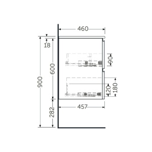 Mobilier suspendat, Rak, Joy, pentru lavoar incastrabil, 80 cm, alb - Img 2