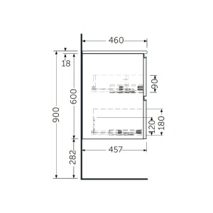 Mobilier suspendat, Rak, Joy, pentru lavoar incastrabil, 80 cm, alb - Img 2