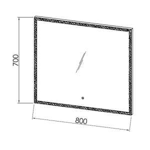 Oglinda dreptunghiulara, Kolpasan, Drava, cu iluminare LED, 80 x 70 cm - Img 3