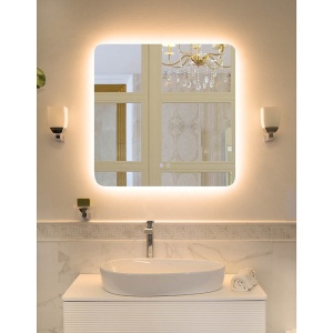 Oglindă Fluminia, Verona-80, pătrată, 80 x 80 cm, cu LED Ambiental Light, 3 culori, dezaburire - Img 4