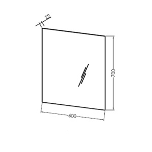 Oglinda Kolpasan, Sava, dreptunghiulara, cu rama de aluminiu, 60 x h70 cm - Img 2