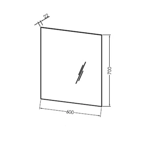 Oglinda Kolpasan, Sava, dreptunghiulara, cu rama de aluminiu, 60 x h70 cm - Img 2