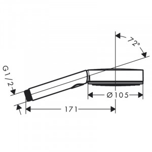 Para de dus Hansgrohe, Pulsify Select 105, 3 jeturi, negru mat - Img 2