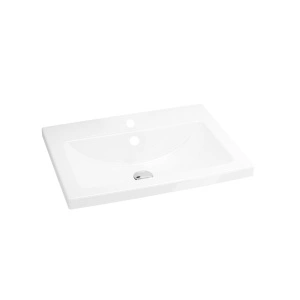 Set mobilier suspendat si lavoar Cersanit, Lara, cu doua sertare, 60 x 45 cm, alb - Img 6