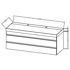 Set mobilier suspendat si lavoar, Kolpasan, Naomi, 120 cm, natural wood - Img 2