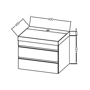 Set mobilier suspendat si lavoar, Kolpasan, Naomi, 60 cm, alb - Img 4