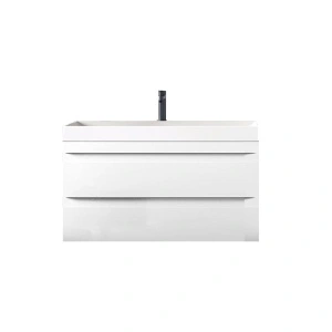 Set mobilier suspendat si lavoar, KolpaSan, Naomi, 80 cm, alb