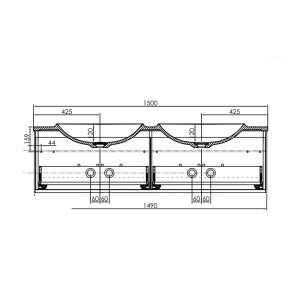 Set mobilier suspendat si lavoar Kolpasan, Pandora, 150 cm, black stone - Img 4