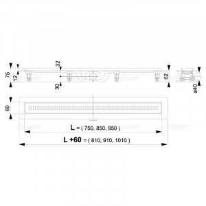 Set rigola de dus, AlcaDrain, Simple, cu capac, 85 cm - Img 2