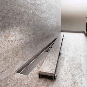 Set rigola de dus cu capac faiantabil, AlcaPlast, APZ115 MARBLE LOW 85 cm - Img 2