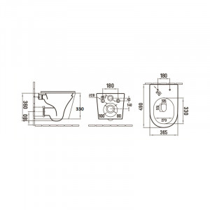 Set vas wc suspendat, Fluminia, Clementina, cu capac quick release si soft close, alb - Img 2
