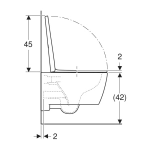 Set vas WC suspendat, Geberit, iCon, cu capac, rimfree, alb - Img 3
