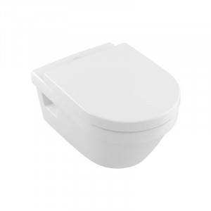 Set vas WC suspendat Villeroy & Boch, Architectura, cu capac soft close, quick release, alb alpin rotund, direct flush