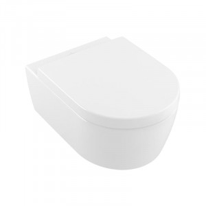 Set vas wc suspendat, Villeroy & Boch, Avento, direct flush, cu capac soft close, quick release, alb alpin