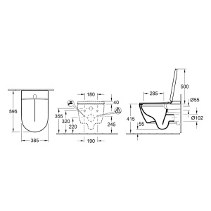 Set vas WC suspendat, Villeroy & Boch, ViClean-I100, DirectFlush, vas cu functie de bideu, alb - Img 2