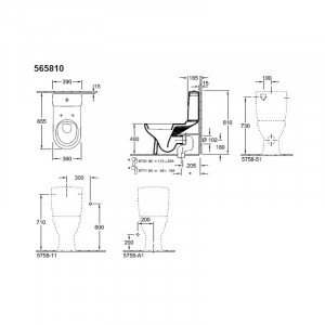 Vas WC stativ Villeroy & Boch, O. Novo, monobloc, alb alpin - Img 3