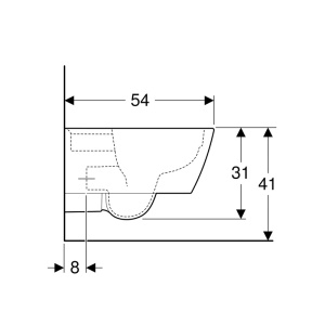 Vas wc suspendat Geberit, Icon, rectangular, rimfree, 35x54 cm - Img 4