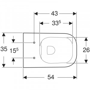 Vas WC suspendat Geberit, Selnova Square, forma partial inchisa, rimfree, alb - Img 5