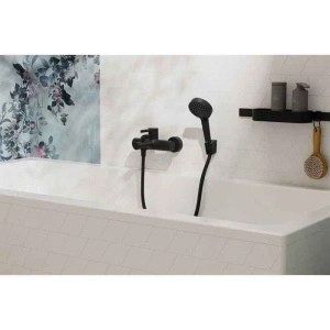Baterie cadă-duș Hansgrohe Zesis S, montaj pe perete, negru mat - Img 2