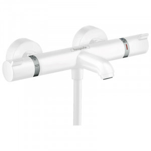 Baterie cada-dus termostatata, Hansgrohe, Ecostat Comfort, alb mat